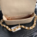 MEDIUM FLAP BAG 26 IN AKAROA BEIGE CALFSKIN GOLD DOUBLE C THICK CHAIN - Image 3