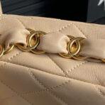 MEDIUM FLAP BAG 26 IN AKAROA BEIGE CALFSKIN GOLD DOUBLE C THICK CHAIN - Image 8