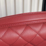 RETRO STYLE FLAP BAG 19 IN STILETTO RED GRAINED  GOLD HARDWARE - Image 5