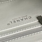 RETRO STYLE FLAP BAG 19 IN RHINO GRAY GRAINED  GOLD HARDWARE - Image 9