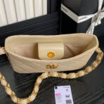 HOBO BAG 24 IN BEIGE CALFSKIN GOLD DOUBLE C THICK CHAIN - Image 5