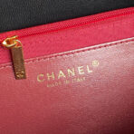 MAXI SHOULDER BAG CHAIN STRAP 28 IN BLACK CALFSKIN GOLD-TONE METALLIC - Image 3