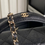 COSMETIC BAG 19 IN BLACK GRAINED CALFSKIN GOLD HARDWARE - Image 5