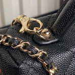 COSMETIC BAG 19 IN BLACK GRAINED CALFSKIN GOLD HARDWARE - Image 6