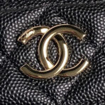 COSMETIC BAG 19 IN BLACK GRAINED CALFSKIN GOLD HARDWARE - Image 7