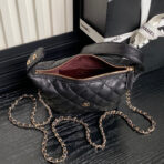 HOBO BAG 21 IN BLACK GRAINED CALFSKIN GOLD HARDWARE - Image 5