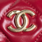BOWLING BAG 29 IN RED CALFSKIN GOLD HARDWARE - Image 6