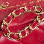 BOWLING BAG 29 IN RED CALFSKIN GOLD HARDWARE - Image 10