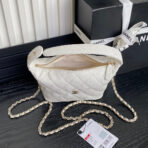 HOBO BAG 21 IN WHITE GRAINED CALFSKIN GOLD HARDWARE - Image 6