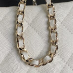 HOBO BAG 21 IN WHITE GRAINED CALFSKIN GOLD HARDWARE - Image 10