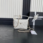 HOBO BAG 21 IN WHITE GRAINED CALFSKIN GOLD HARDWARE - Image 2