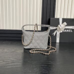 HOBO BAG 21 IN RHINO GRAY GRAINED CALFSKIN GOLD HARDWARE - Image 5