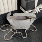 HOBO BAG 21 IN RHINO GRAY GRAINED CALFSKIN GOLD HARDWARE - Image 10