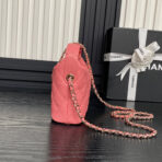 HOBO BAG 21 IN FROLY PINK GRAINED CALFSKIN GOLD HARDWARE - Image 7
