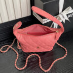 HOBO BAG 21 IN FROLY PINK GRAINED CALFSKIN GOLD HARDWARE - Image 4