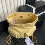 CRUISE DRAWSTRING BACKPACK 24 IN YELLOW LAMBSKIN GOLD-TONE METALLIC - Image 5