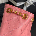 CRUISE DRAWSTRING BACKPACK 24 IN PINK LAMBSKIN GOLD-TONE METALLIC - Image 7
