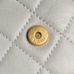 CRUISE DRAWSTRING BACKPACK 24 IN GREY LAMBSKIN GOLD-TONE METALLIC - Image 5