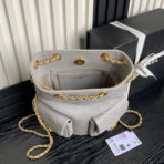 CRUISE DRAWSTRING BACKPACK 24 IN GREY LAMBSKIN GOLD-TONE METALLIC - Image 10