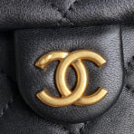 BUCKET BACKPACK 24 IN BLACK LAMBSKIN GOLD HARDWARE - Image 4