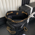 BUCKET BACKPACK 24 IN BLACK LAMBSKIN GOLD HARDWARE - Image 5