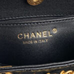 BUCKET BACKPACK 24 IN BLACK LAMBSKIN GOLD HARDWARE - Image 6