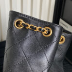 BUCKET BACKPACK 24 IN BLACK LAMBSKIN GOLD HARDWARE - Image 9