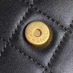 BUCKET BACKPACK 24 IN BLACK LAMBSKIN GOLD HARDWARE - Image 8