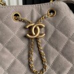 MEDIUM HANDBAG 40 IN BEIGE SUEDE GOLD HARDWARE - Image 8