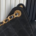 MEDIUM HANDBAG 40 IN BLACK SUEDE GOLD HARDWARE - Image 7
