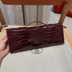 KELLY CUT 31 IN SANGRIA PURPLE CROCO-EMBOSSED  WITH GOLD HARDWARE - Image 2