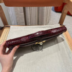 KELLY CUT 31 IN SANGRIA PURPLE CROCO-EMBOSSED  WITH GOLD HARDWARE - Image 7