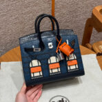 BIRKIN FAUBOURG TOUCH 20 IN NAVY BLUE  WITH SILVER HARDWARE
