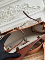 HERBAG ZIP 31 LAQUERED BAG IN OFF-WHITE MIX BROWN H PLUME CANVAS AND BROWN COWHIDE - Image 8