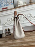 HERBAG ZIP 31 LAQUERED BAG IN OFF-WHITE MIX RED H PLUME CANVAS - Image 5