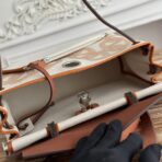 HERBAG ZIP 31 LAQUERED BAG IN OFF-WHITE MIX YELLOW H PLUME CANVAS - Image 6