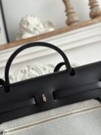 HERBAG ZIP 31 LAQUERED BAG IN OFF-WHITE MIX BLUE H PLUME CANVAS - Image 5