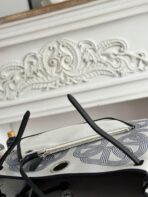 HERBAG ZIP 31 LAQUERED BAG IN OFF-WHITE MIX BLUE H PLUME CANVAS - Image 8