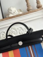 HERBAG ZIP 31 LAQUERED BAG IN BLUE MIX RED H PLUME CANVAS - Image 4