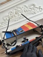 HERBAG ZIP 31 LAQUERED BAG IN BLUE MIX RED H PLUME CANVAS - Image 7