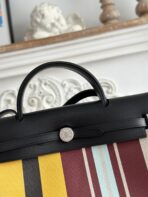 HERBAG ZIP 31 LAQUERED BAG IN BROWN MIX YELLOW H PLUME CANVAS - Image 5