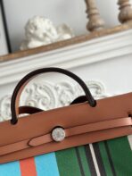 HERBAG ZIP 31 LAQUERED BAG IN GREEN MIX BLUE H PLUME CANVAS - Image 2