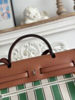 HERBAG ZIP 31 LAQUERED BAG IN GREEN MIX BLUE H PLUME CANVAS - Image 4