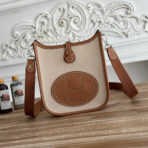 MINI NEO 17 EVELYNE BAG IN BEIGE CANVAS AND BRONZE BROWN