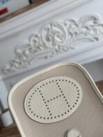 MINI NEO 17 EVELYNE BAG IN OYSTER TAN CANVAS AND WHITE - Image 8