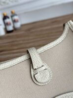 MINI NEO 17 EVELYNE BAG IN OYSTER TAN CANVAS AND WHITE - Image 7