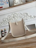 MINI NEO 17 EVELYNE BAG IN OYSTER TAN CANVAS AND WHITE - Image 2
