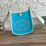 MINI NEO 17 EVELYNE BAG IN SKY BLUE CANVAS AND WHITE