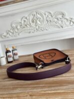 MINI NEO 17 EVELYNE BAG IN BRONZE BROWN CANVAS AND PLUM PURPLE - Image 4
