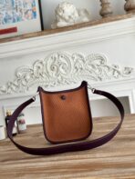 MINI NEO 17 EVELYNE BAG IN BRONZE BROWN CANVAS AND PLUM PURPLE - Image 2